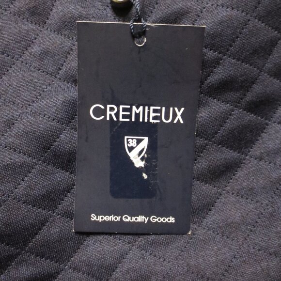NWT CREMIEUX mens SWEATSHIRT quilted NAVY tan SWEATER blue CLASSIC SIZE XXL - Picture 9 of 10